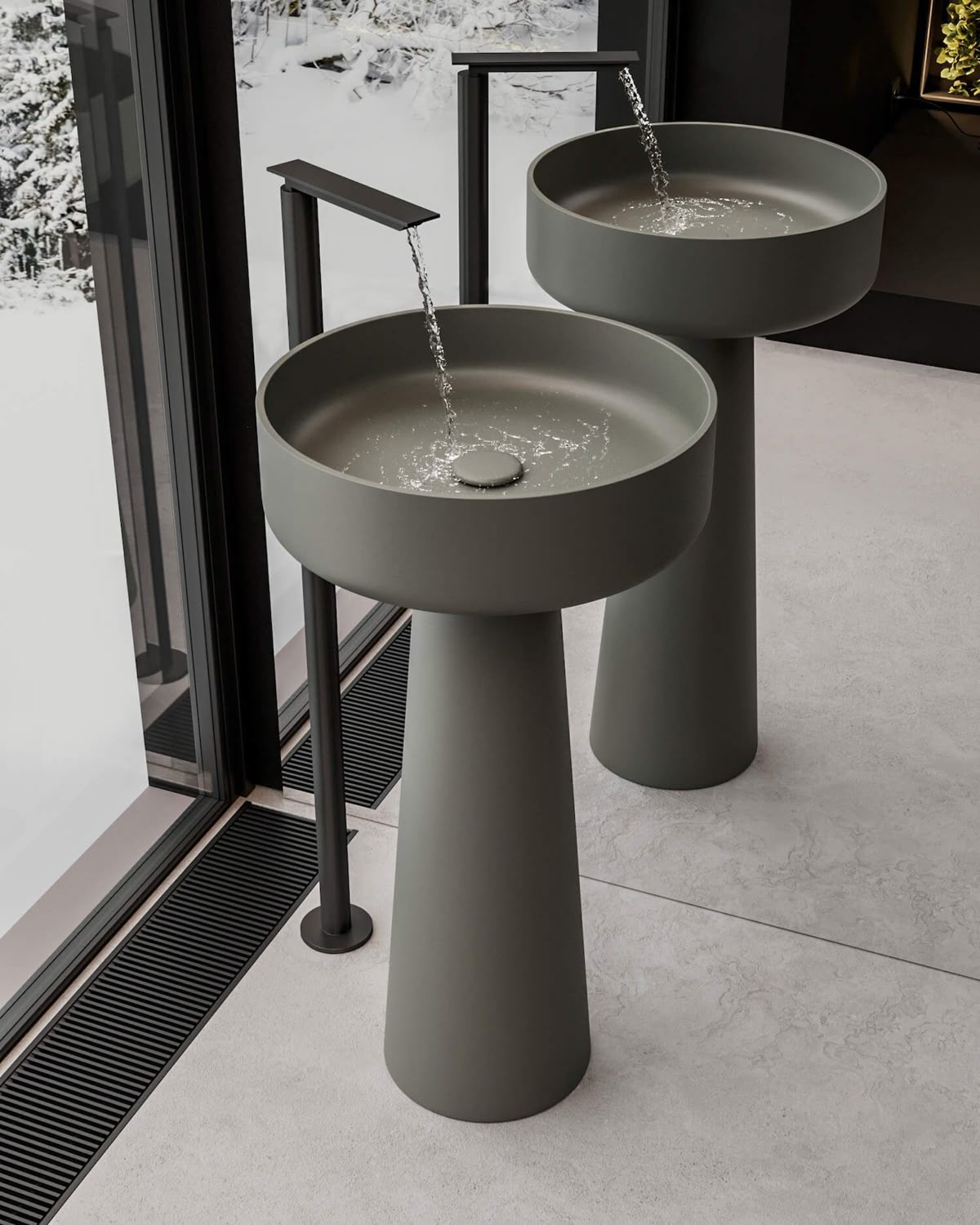 Modern bathroom collection showcasing France AJ Materials products