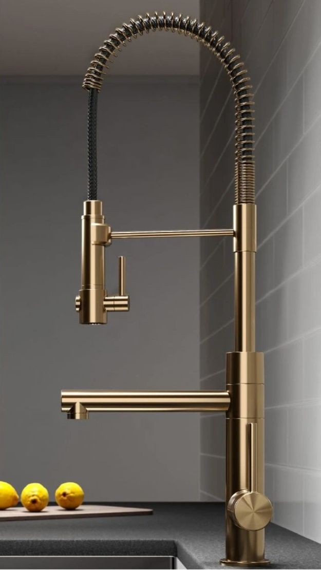Stainless steel faucet for kitchens and commercial use