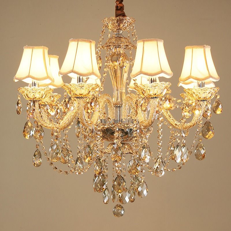Elegant crystal chandelier with energy-saving LED bulbs