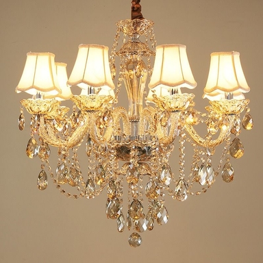 Elegant crystal chandelier with energy-saving LED bulbs